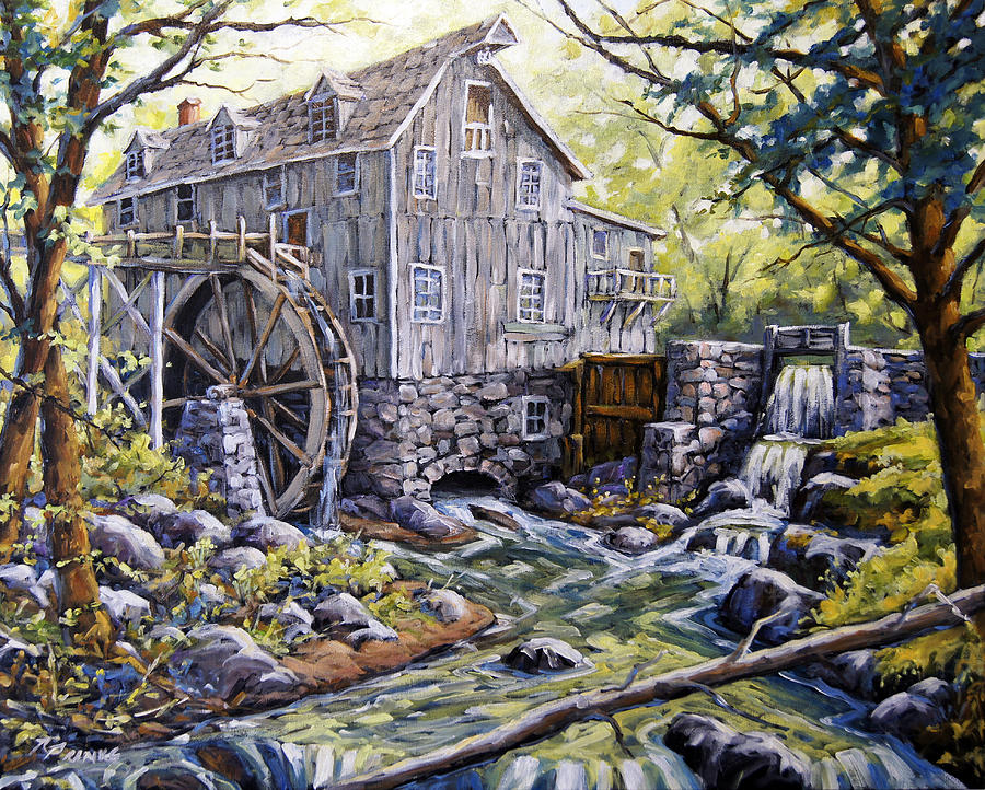 Over Shot Mill #2 Painting by Richard T Pranke