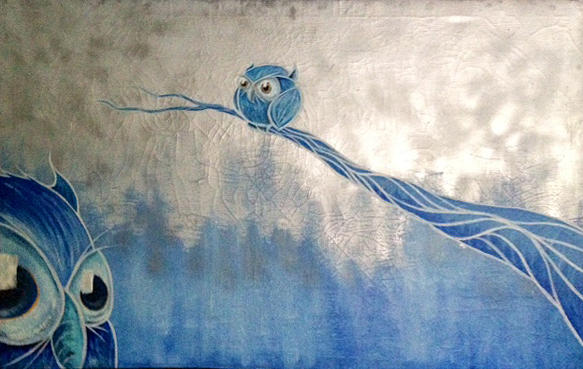 Owls Painting - Owls by Jeff Troldahl Owls Painting - Owls by Jeff Troldahl