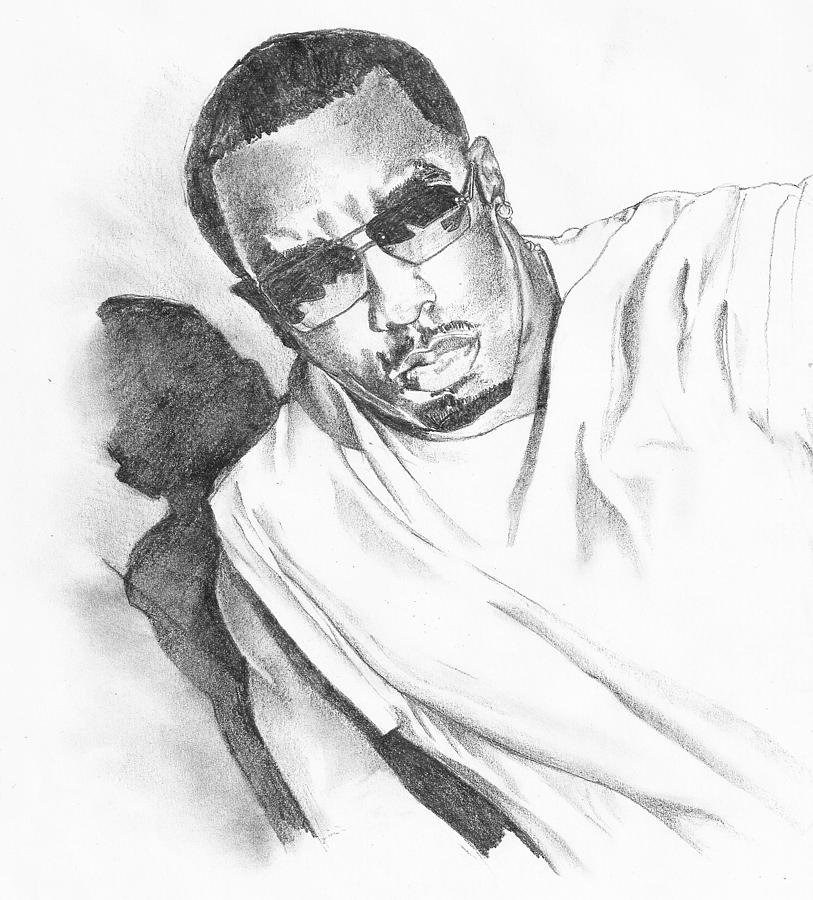 P Diddy Drawing by Hiten Mistry