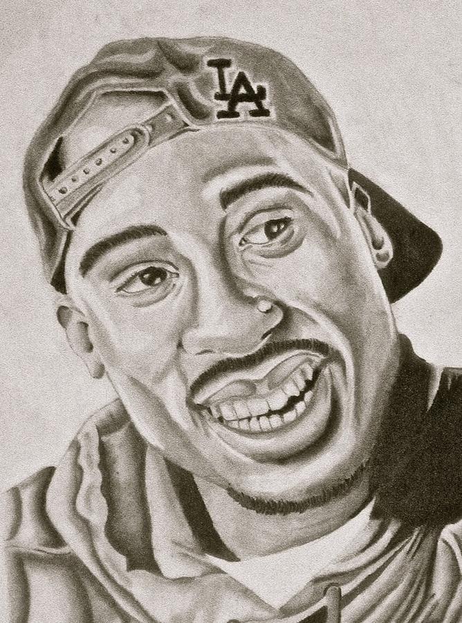 2 Pac Drawing by Derek Ferrell - Fine Art America