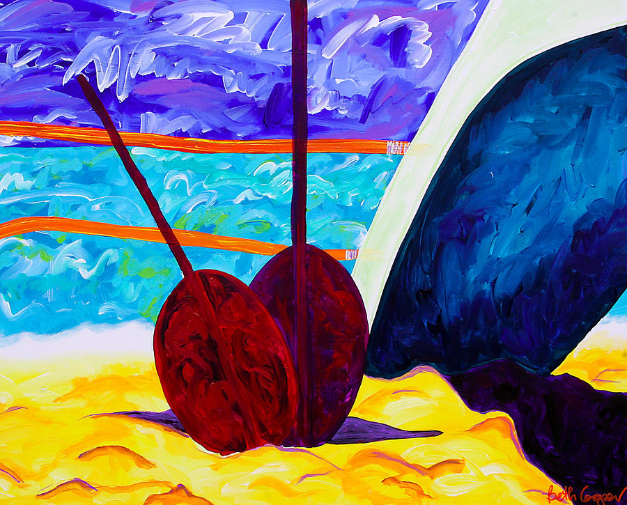 Beach Painting - 2 Paddles by Beth Cooper