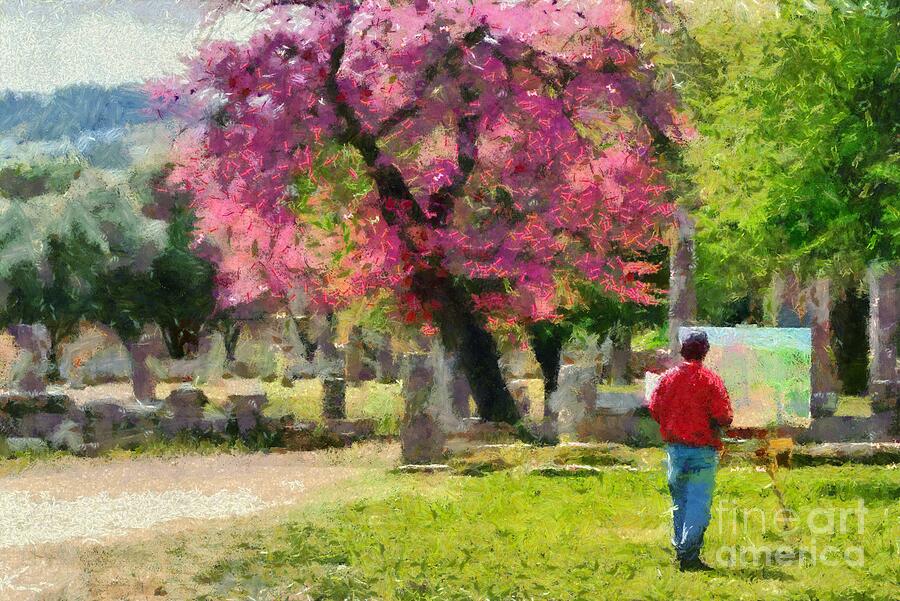 Painting in ancient Olympia Painting by Atsametakis Pixels