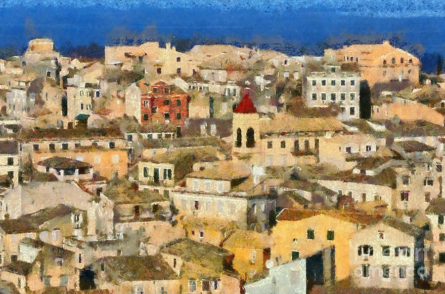 Pattern Painting - Old city of Corfu #6 by George Atsametakis