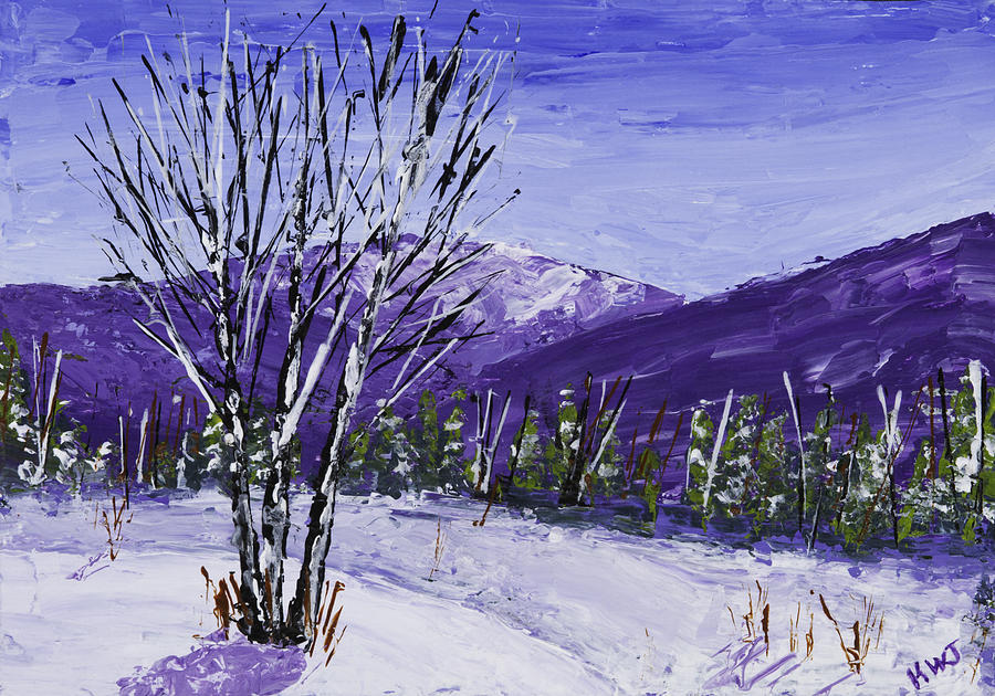 Painting of White Birch Trees in Winter #3 Painting by Keith Webber Jr