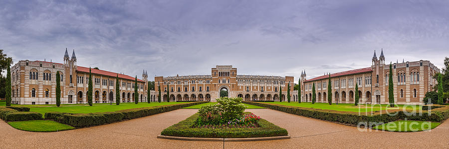 Panorama of Rice University Academic Quad - Houston Texas Photograph by Silvio Ligutti