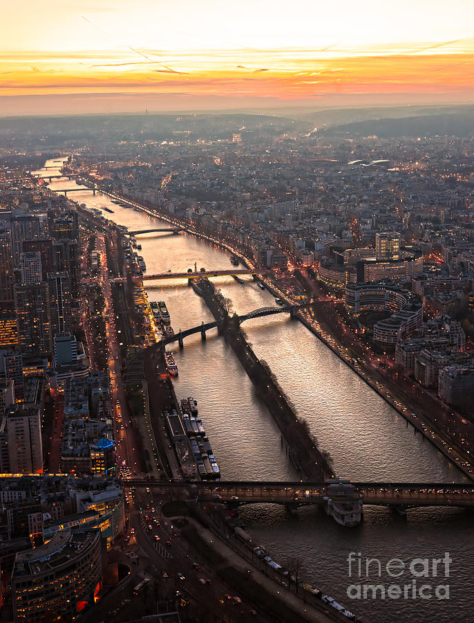 Paris at sunset #2 Photograph by Luciano Mortula