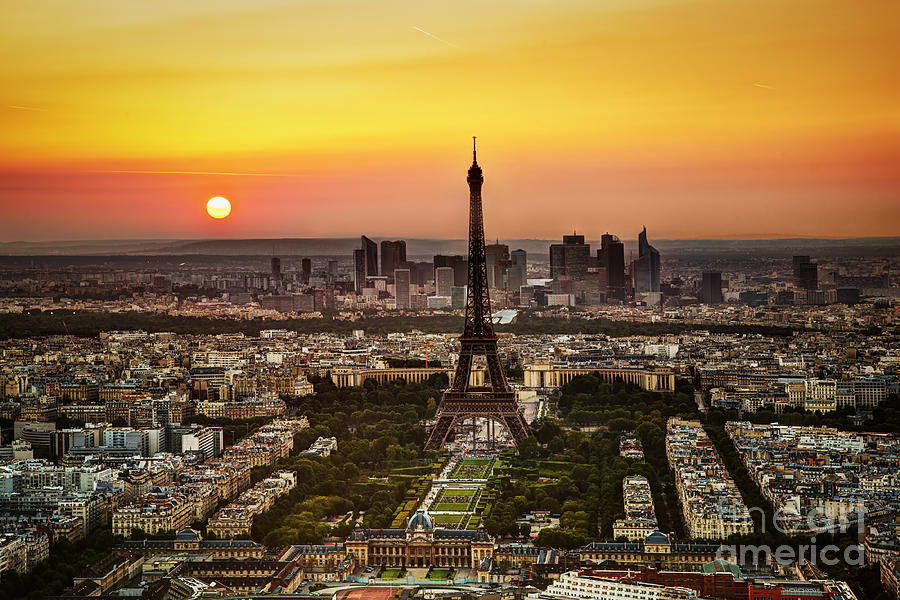 Paris France At Sunset Photograph