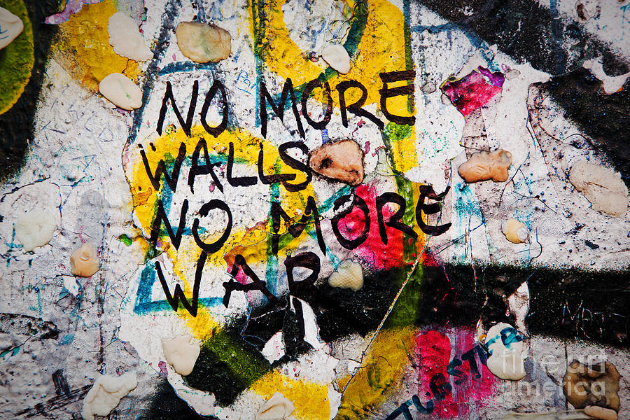 Part of Berlin Wall with graffiti and chewing gums  #2 Photograph by Michal Bednarek