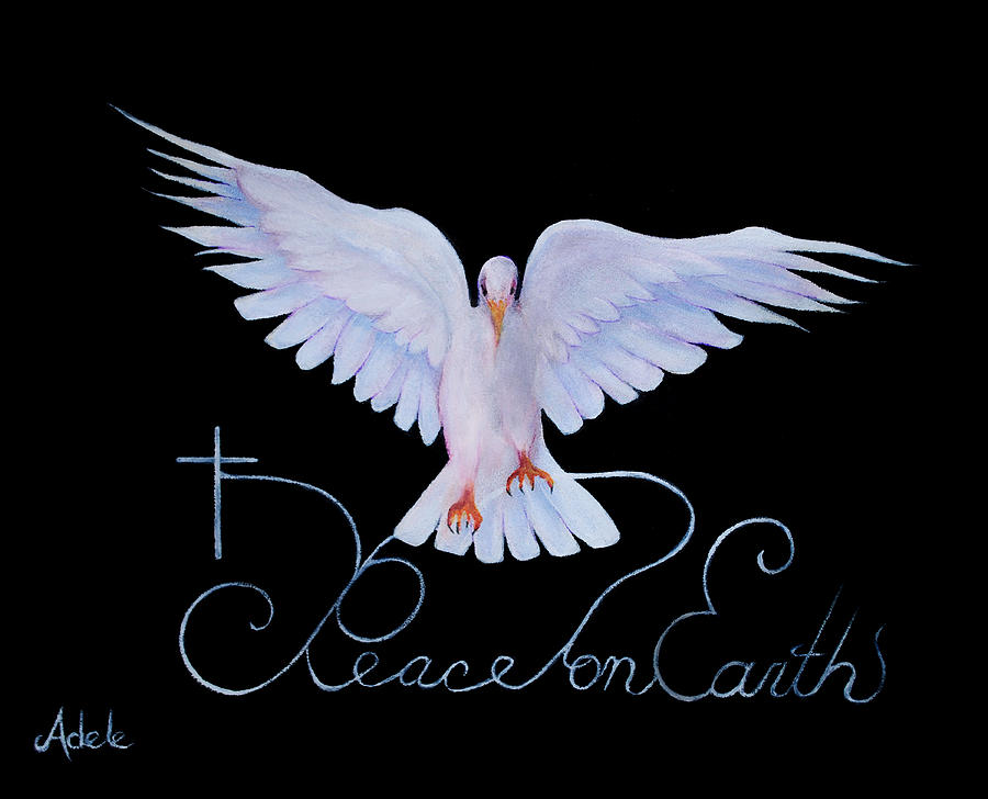 Dove Painting - Peace on Earth #1 by Adele Moscaritolo