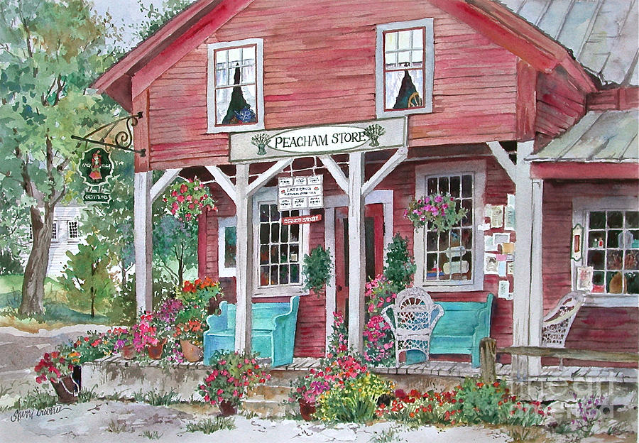 General Store Painting - Peacham General Store #2 by Sherri Crabtree