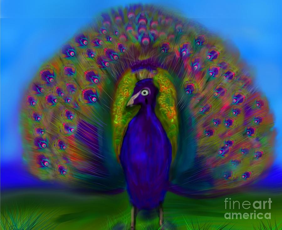 Peacock Proud #2 Digital Art by Christine Fournier