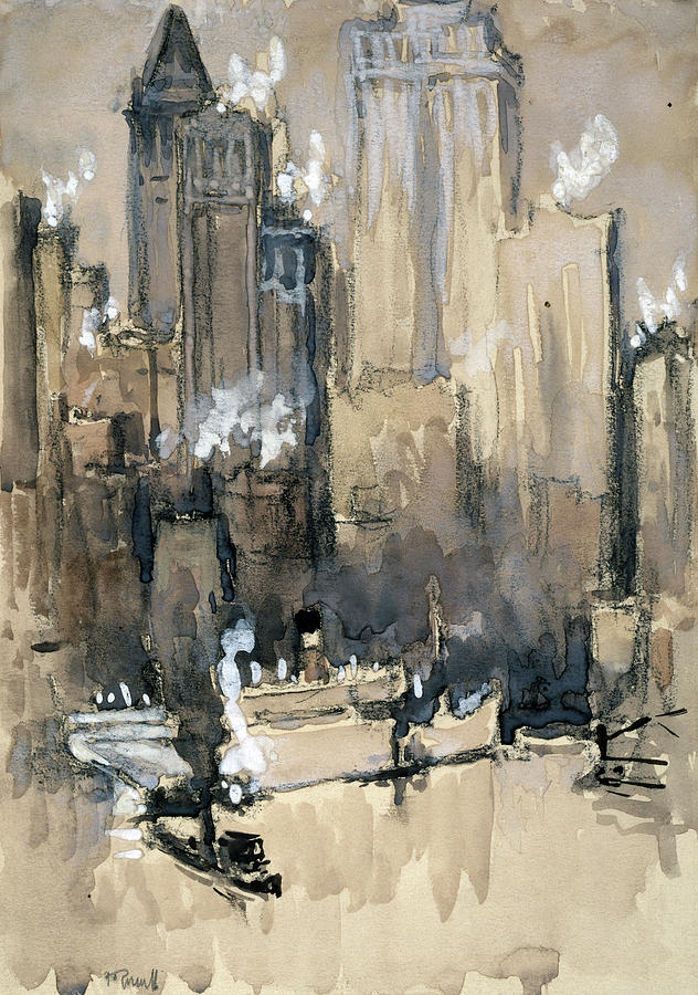 Pennell New York City, C1924 #2 Painting by Granger