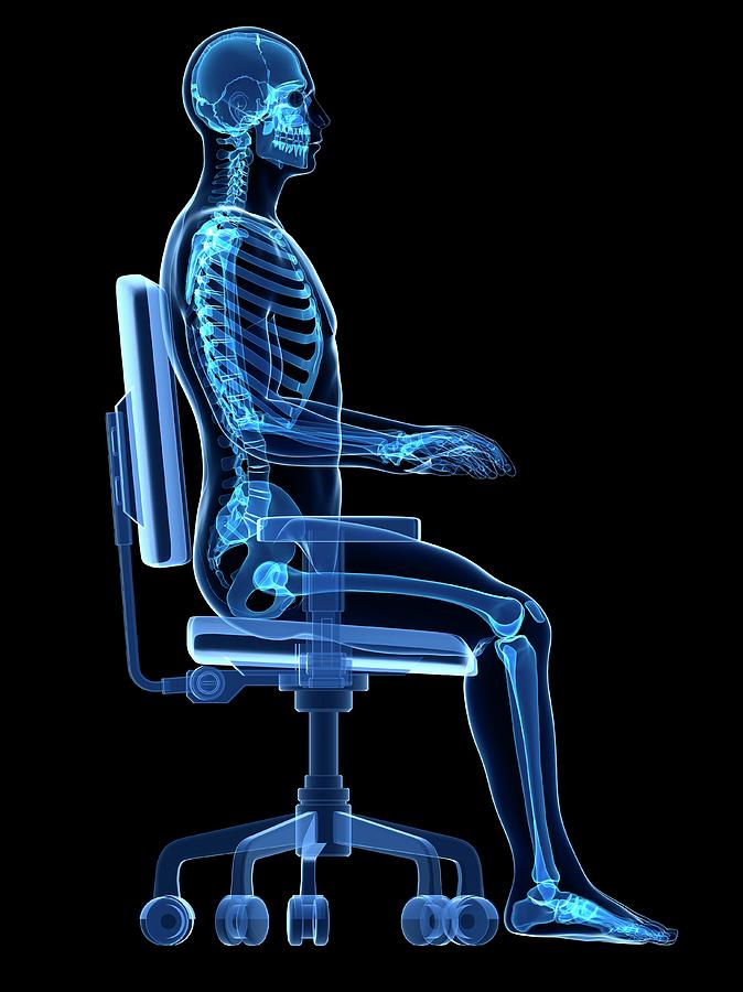 Person Sitting With Incorrect Posture #2 Photograph by Sebastian Kaulitzki