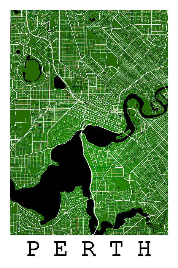 Perth Street Map Perth Australia Road Map Art On Colored Backg