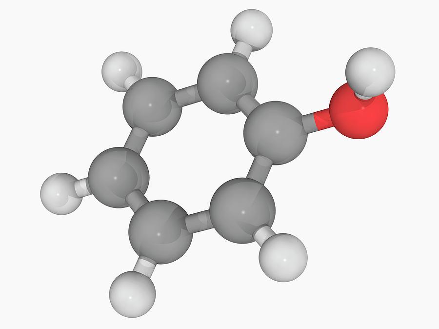Illustration Photograph - Phenol Molecule #2 by Laguna Design/science Photo Library