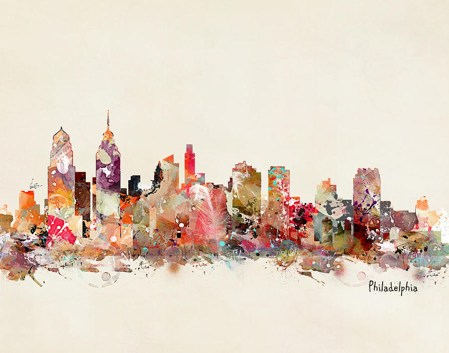 Philadelphia Painting - Philadelphia Skyline by Bri Buckley