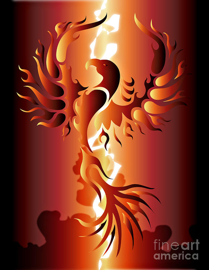 Phoenix Digital Art - Phoenix Rising by Robert Ball