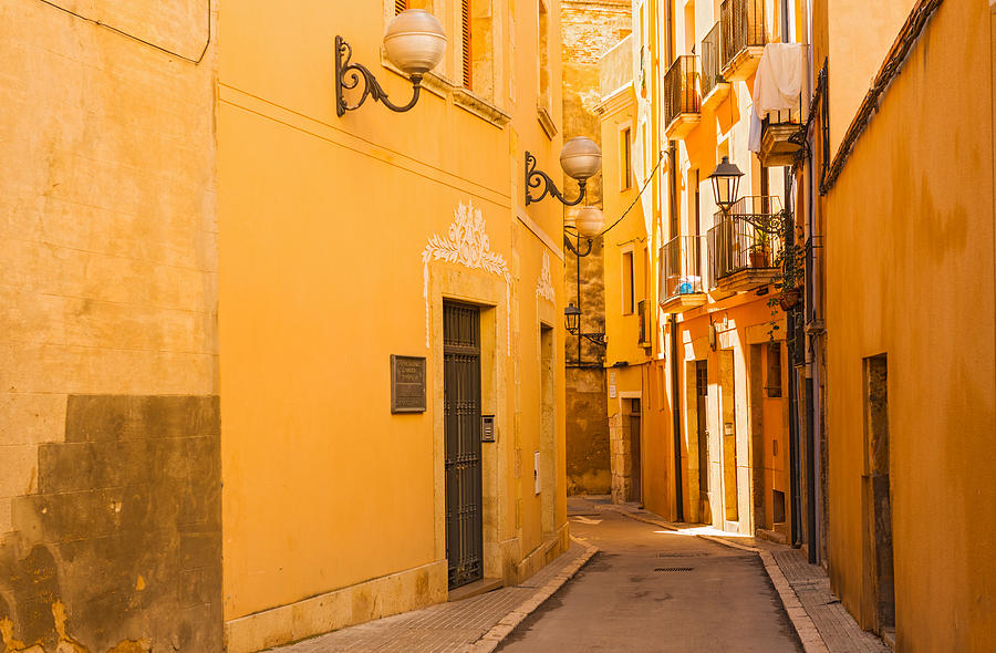 picturesque view of old houses in Tarragona Catalonia #2 Photograph by Marek Poplawski