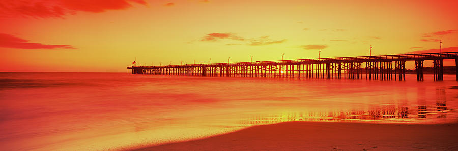 Pier In The Pacific Ocean At Dusk #2 Photograph by Panoramic Images