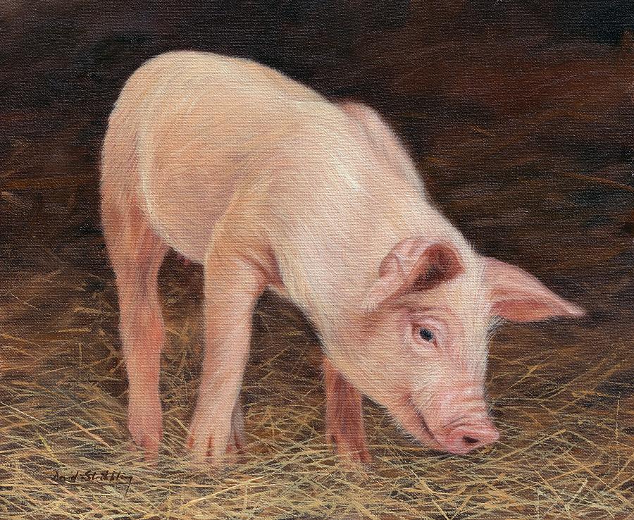 Pig Painting - Pig #3 by David Stribbling