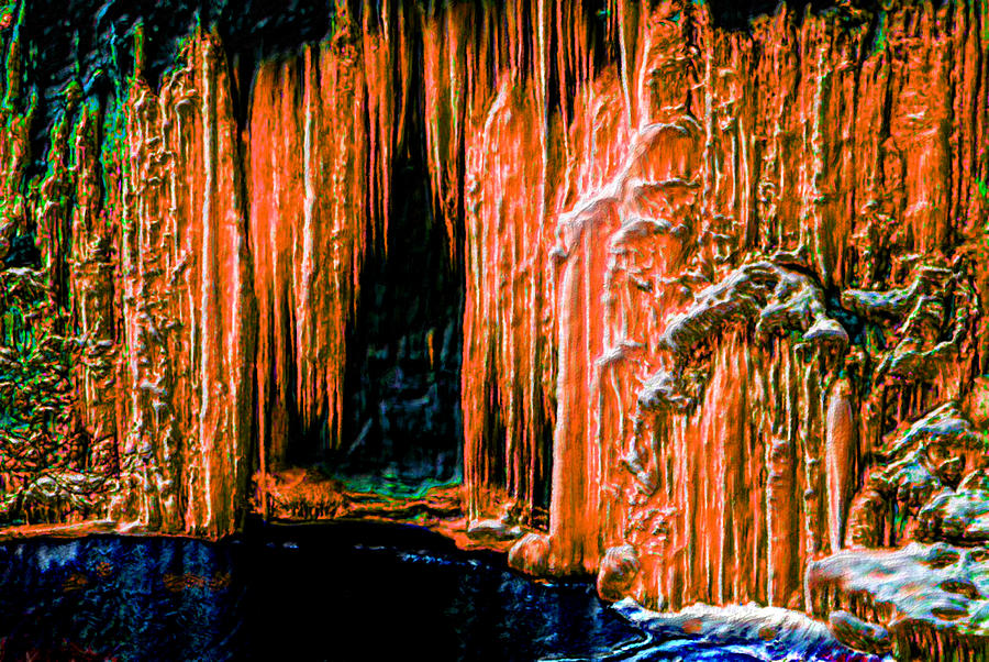Orange Crystal Cave Painting by Bruce Nutting