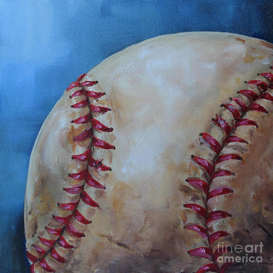 Baseball Painting - Play Ball #1 by Kristine Kainer