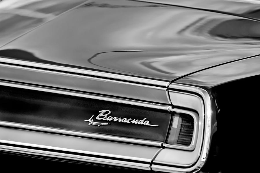 Car Photograph - Plymouth Barracuda Taillight Emblem #2 by Jill Reger
