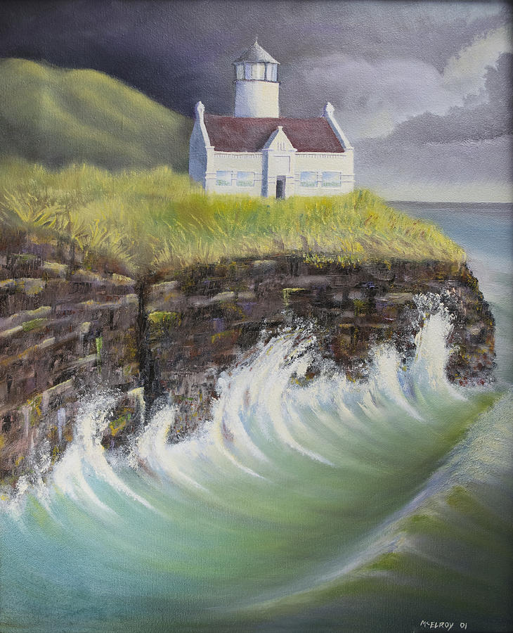 Lighthouse Painting - Point Conception Lighthouse #2 by Jerry McElroy