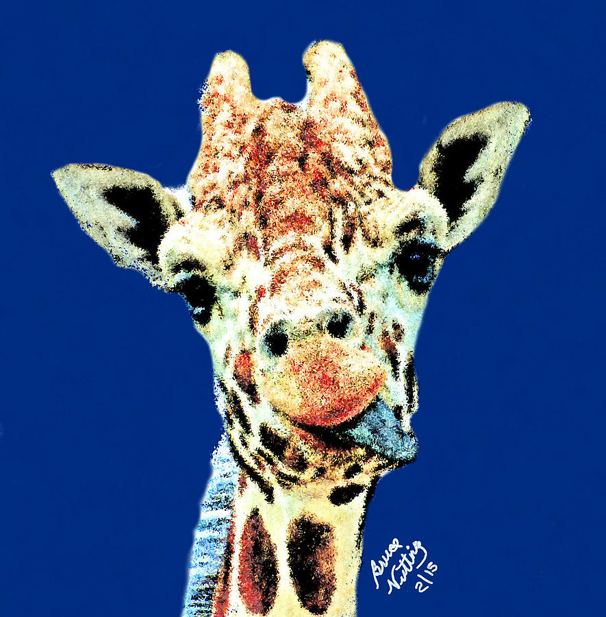 Pointillism Giraffe #2 Painting by Bruce Nutting