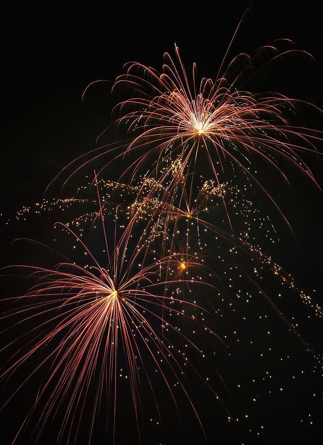 Fireworks Photograph - 2 Pop Fireworks by David Parsley