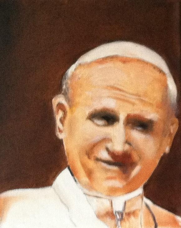 Pope John Paul II #2 Painting by Ryszard Ludynia