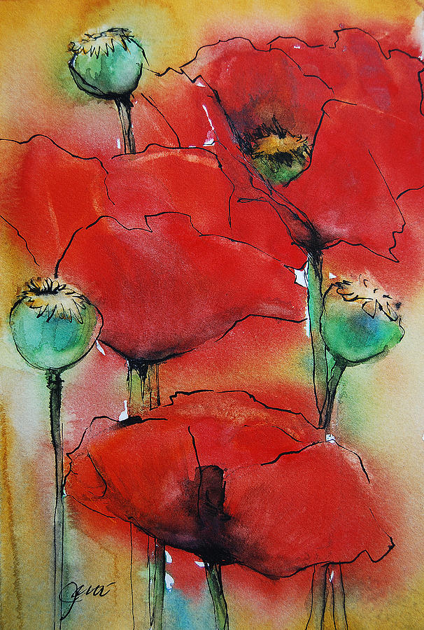 Poppies I Painting by Jani Freimann