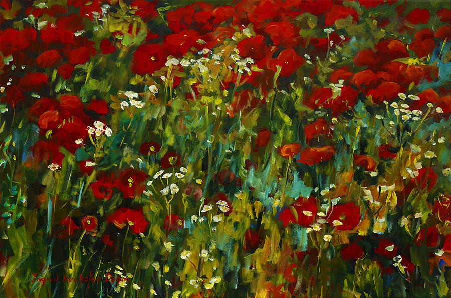 Poppies #3 Painting by Ingrid Dohm