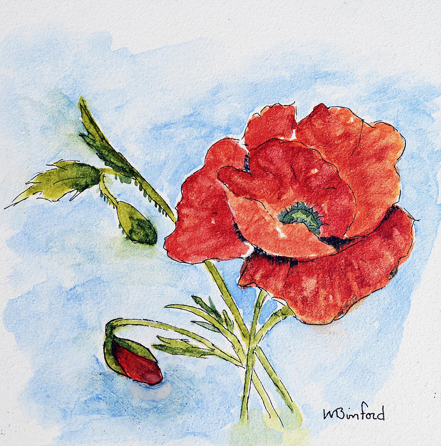 Poppy #2 Painting by Wade Binford