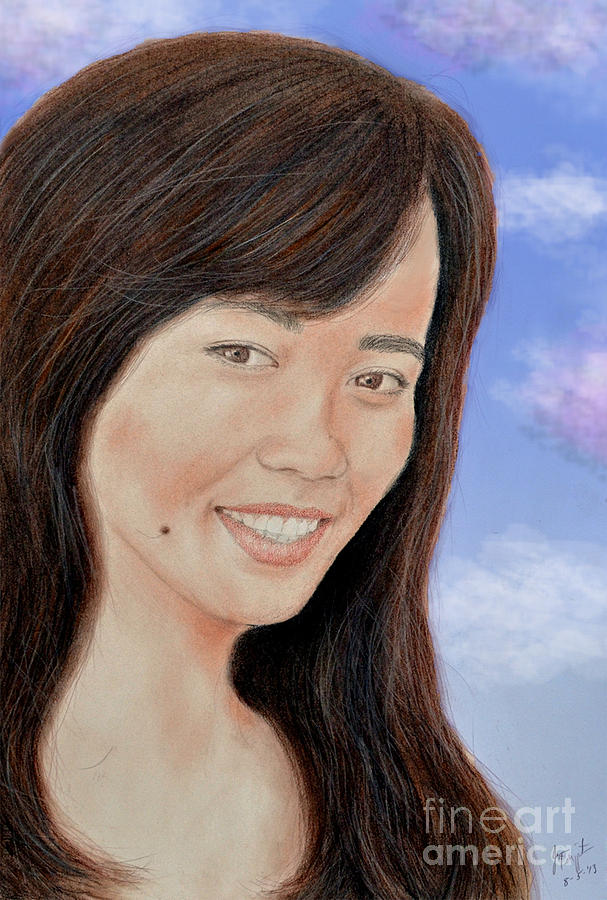 Portrait of a Filipina Beauty #1 Drawing by Jim Fitzpatrick
