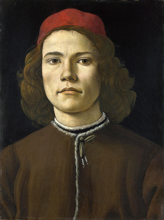 Portrait of a Young Man #9 Painting by Sandro Botticelli