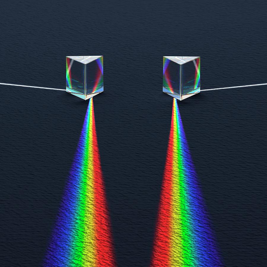2 Prisms And Refracted Spectra Photograph by David Parker