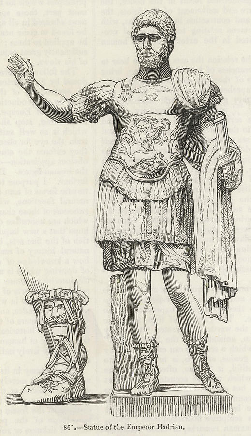 Publius Aelius Hadrianus Roman Emperor Drawing by Mary Evans Picture