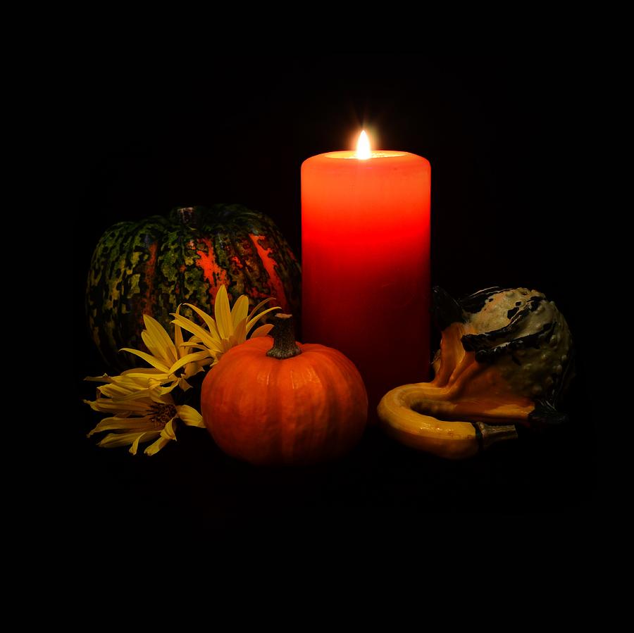 Pumpkin Photograph - Pumpkin Party with candle #2 by Gynt  