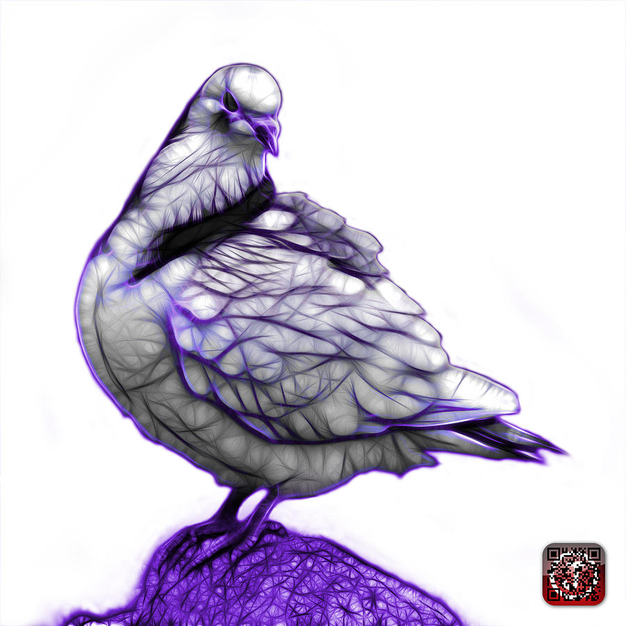 Purple Pigeon Pop Art 5516 - FS - BB -  Modern Animal Artist Jam #2 Digital Art by James Ahn