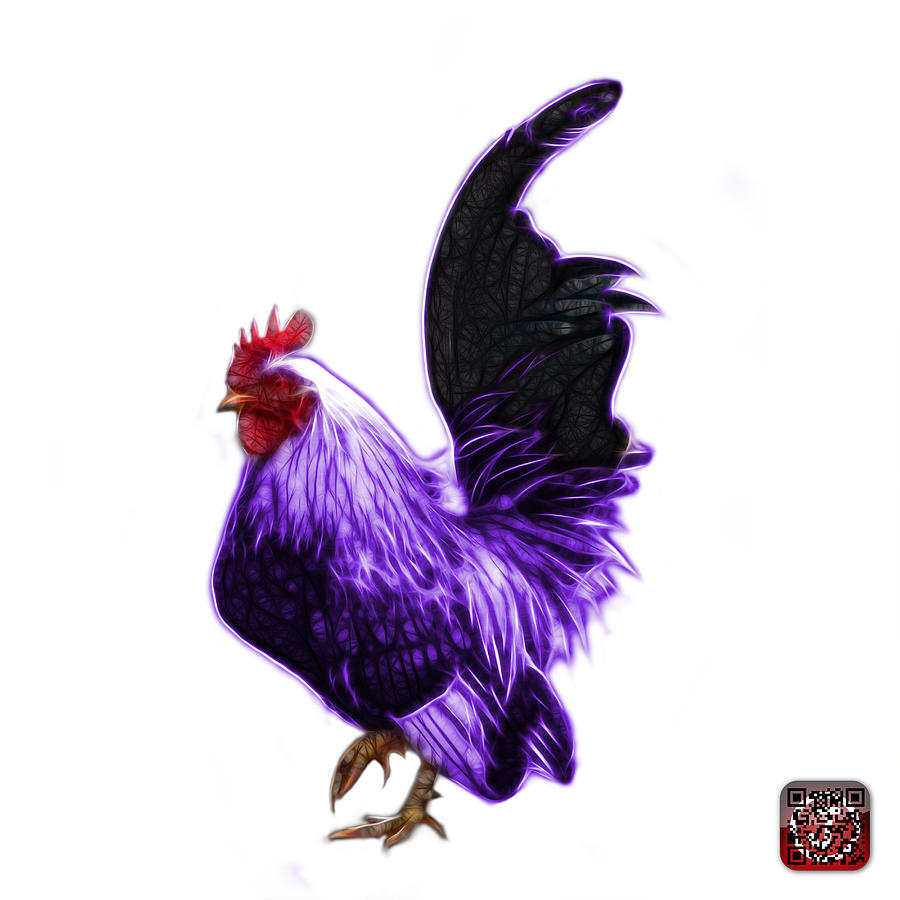 Purple Rooster Pop Art - 4602 - bb - James Ahn #2 Digital Art by James Ahn