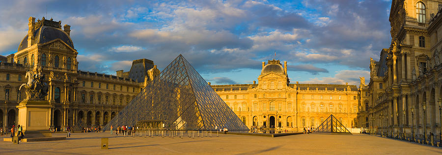 Architecture Photograph - Pyramid In Front Of A Museum, Louvre #2 by Panoramic Images