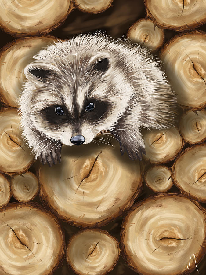 Raccoon #1 Painting by Veronica Minozzi