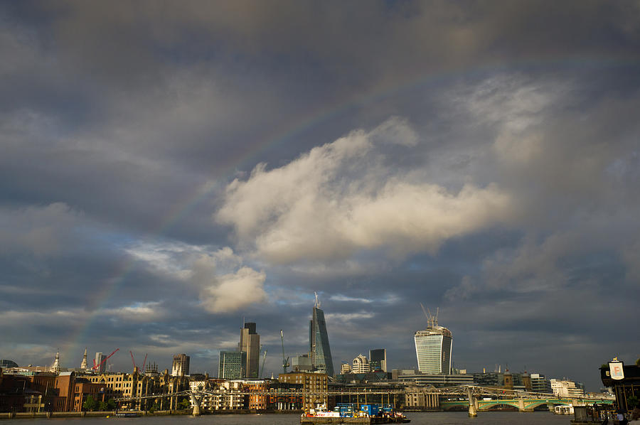 Rainbow over the City of London #2 Photograph by Gary Eason