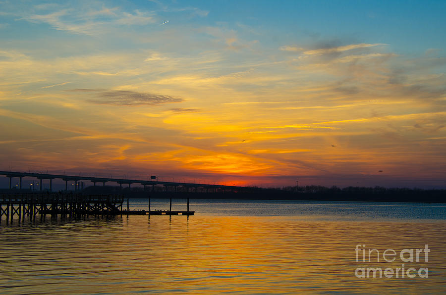 Sky On Fire Over Charleston Waters Photograph