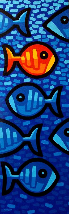 Fish. Psychedelic Painting - Rebel Fish II #2 by John  Nolan