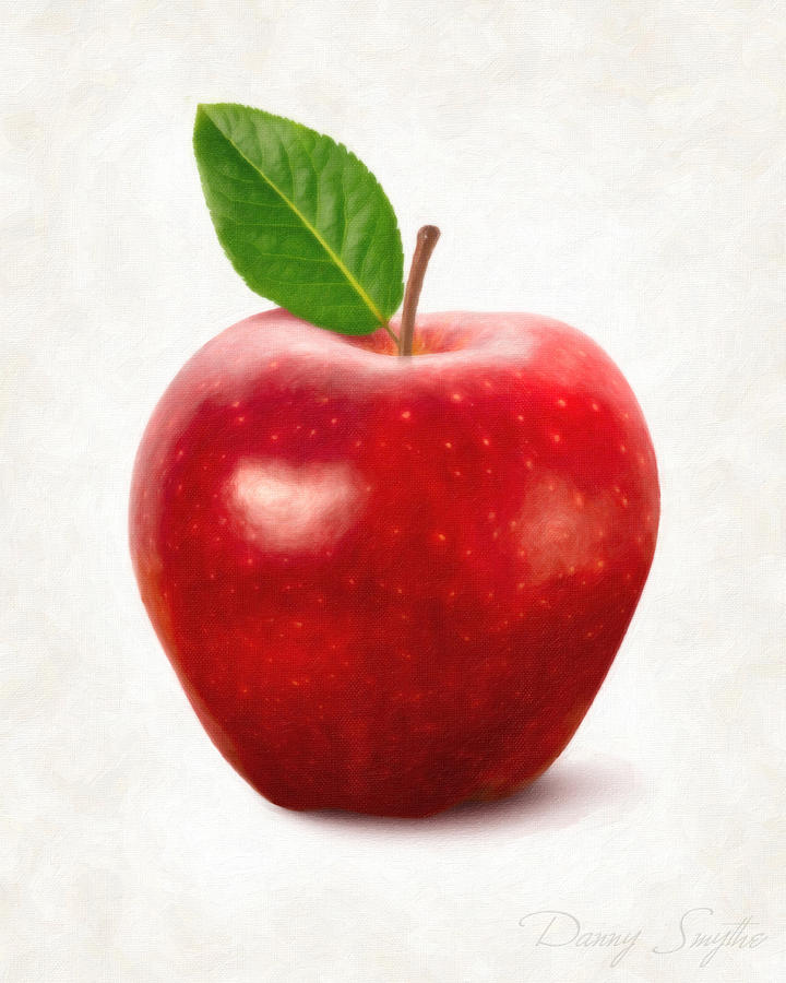 Nature Painting - Red Apple #2 by Danny Smythe