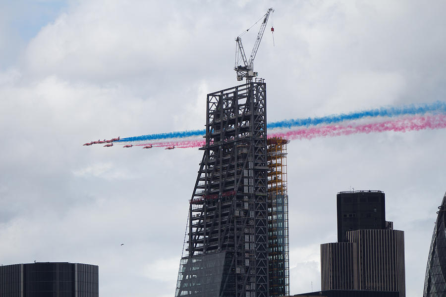 London Photograph - Red Arrows Flypast over The City of London #2 by Ash Sharesomephotos