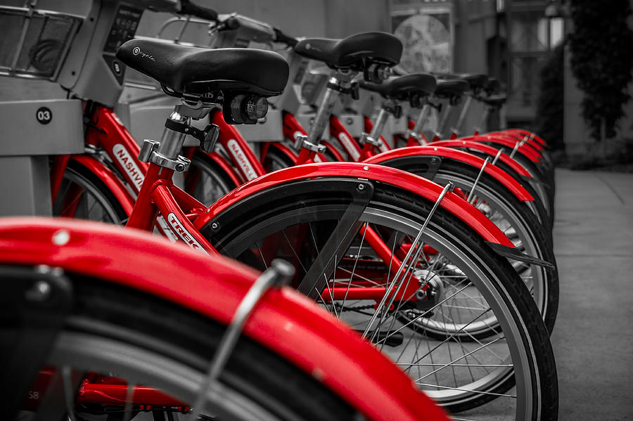 Red Bicycles #1 Photograph by Ron Pate