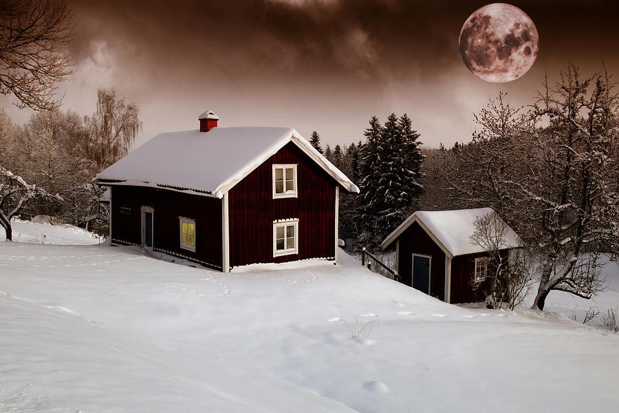 Red Moon Rise #2 Photograph by Christian Lagereek